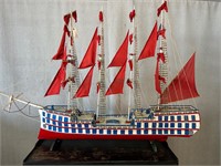 Large Model Ship Red/White/Blue Needs Repair
