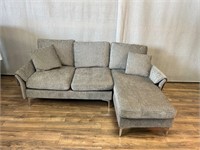 Modern Chrome Leg Sofa w/Chaise End