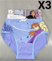 Lot of 3 Frozen Girls Briefs Size 3