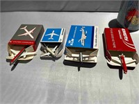 4 Die Cast Mini Airplane Models