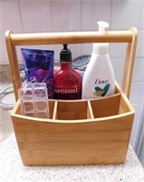 Wooden divided storage box - Body Lotion - Shower