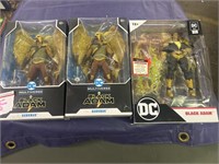 1 LOT OF (2) BLACK ADAM HAWKMAN FIGURES AND (1)