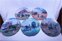 5 farming collector plates - John Deere historic