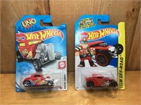 Two hot wheels cars