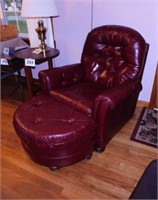Bradington Young leather arm chair & half circle