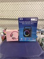 1 LOT (1) K9 PORTABLE KARAOKE MACHINE W/ WIRELESS