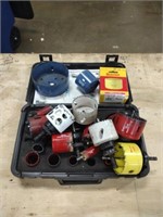 Large assortment various hole saws