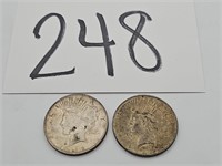 2 Peace Dollars 1922, 1922D