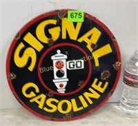 Enamel Signal Gasoline sign