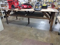 Custom built Solid Steel shop table, 48 x 110 x