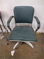 Vintage metal frame rolling office chair