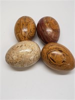 Four Petrified Wood Eggs