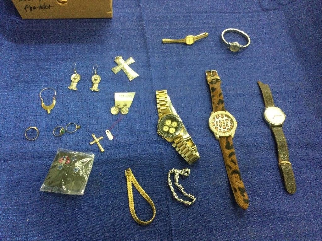 Watches, rings, earrings, bracelets