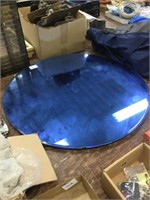 28 inch round blue tinted mirror