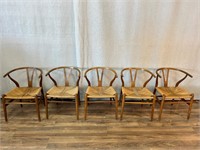 5pc Hans J. Wegner Century Modern Wishbone Chairs