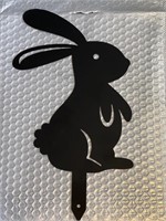 Bunny Rabbit Garden Silhouette Metal Stake