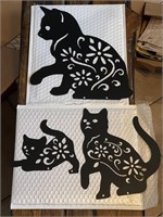 3 Piece Metal Cat n Kitten Silhouette Garden