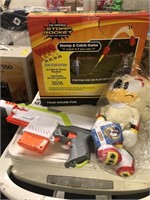 1 LOT (1) SONIC CHARACTER PLUSHY, (1) NERF GUN,