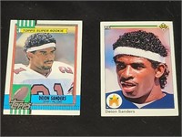 TWO DEION SANDERS NFL FOOTBALL ROOKIE CARDS