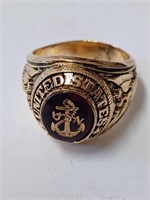 Size 12 Goldtone Navy Ring