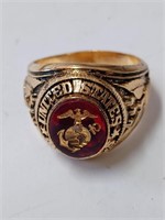 Size 12 Goldtone Marines Ring