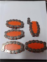 Lot of Five Gernade Style Chain Link Lighters