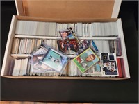 UNSEARCHED THREE ROW BOX OF SPORTS CARDS...