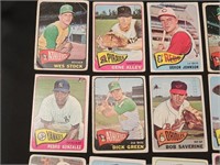 LOT OF TOPPS 1965 VINTAGE MLB BASEBALL CARDS...