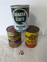 Old Quarter Oil Cans - Quaker State & Pennzoil