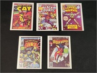 RARE 1984 MARVEL COMIC TRADING CARDS (5 CARDS-...