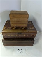 Lot of Wood Hinged Boxes