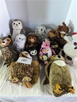 Lot of Plush Stuffed Owl Animals