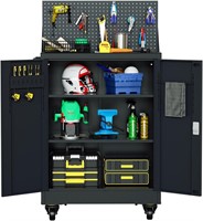 Metal Storage Garage Cabinet -2 Doors/4 Shelves