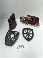 Antique Iron, Trivets & Car