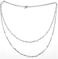 PLATINON MUFF CHAIN W/CLEAR CRYSTALS 60"