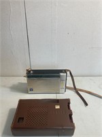 Antique transistor radio with leather case Conion