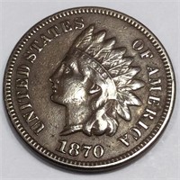 1870 Indian Head Penny Very High Grade Rare Date