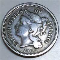 1865 Three Cent Nickel High Grade