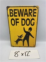 BEWARE OF DOG REPRODUCTION TIN SIGN