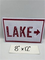 LAKE REPRODUCTION TIN SIGN