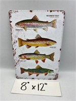 TROUT REPRODUCTION TIN SIGN