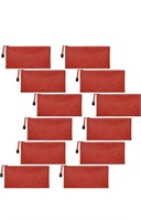 RED PENCIL POUCHES SET OF 12( 9IN X 4.7IN)