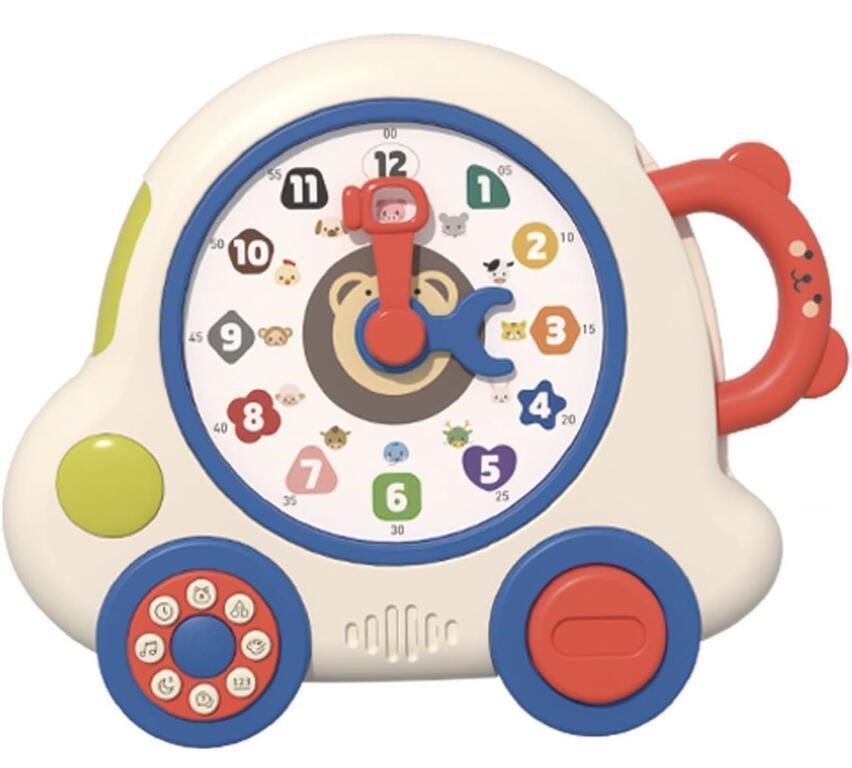 YOLIYOGO TEACHING CLOCK TOY WITH LIGHT AND SOUNDS