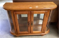 Beautiful Oak Showcase With Mirrored Back