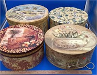 4 Flower Printed Stacking Hat Boxes