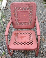 Vintage Metal Outdoor Rocking Chair