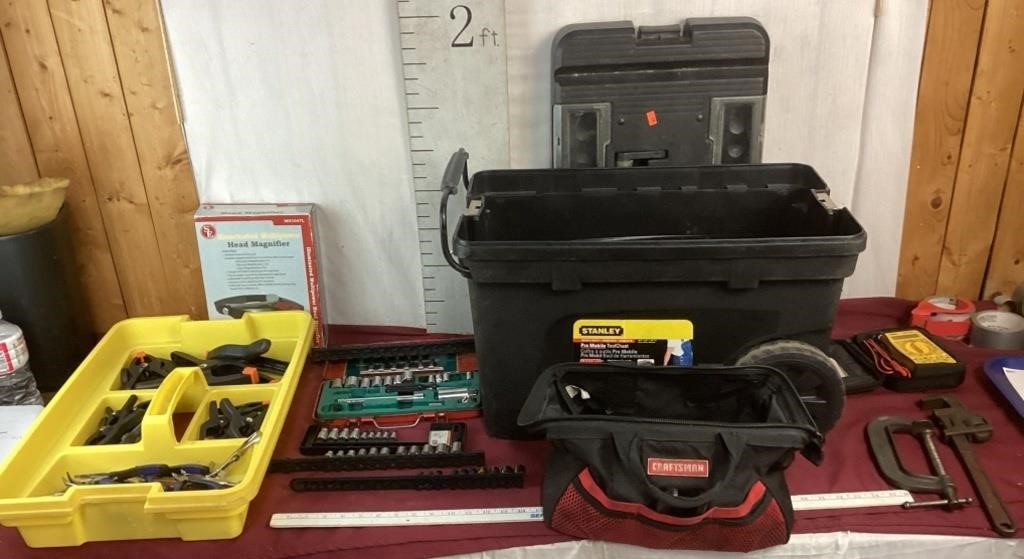 Rolling Stanley Tool Chest, Full Of Tools