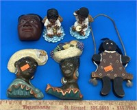 Lot of Black Americana Wall Decor and Figurines
