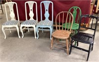 Six Antique/Vintage Chairs
