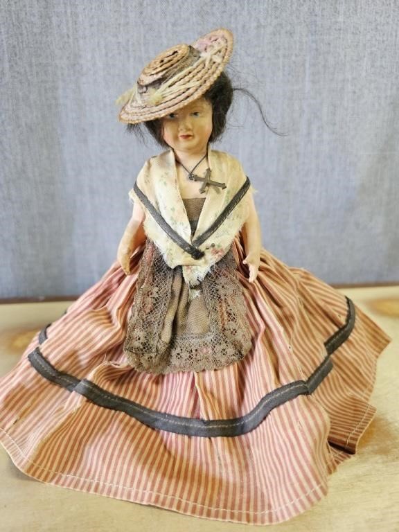 Celluloid Raynal French Doll Antique Souvenir
